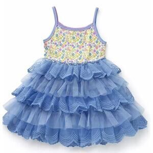 Matilda Jane sz 2 Brilliant Daydream Make A Wish dress blue tulle tank K63